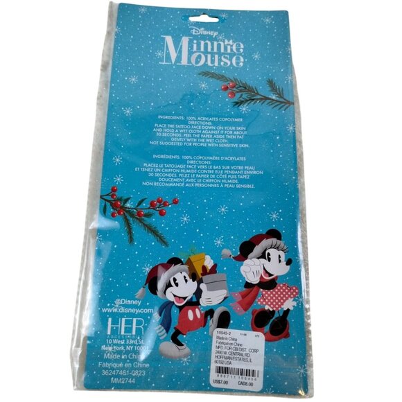Disney Minnie Mouse 30 Piece Stick on Earrings and 20 Tattoos Christmas Set - Picture 4 of 4